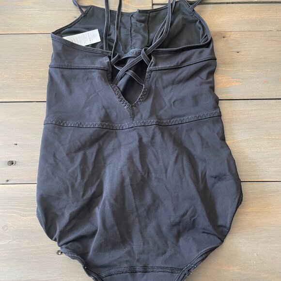 Ivivva By Lululemon Pulse On Pointe Leotard Dance Solid Black Girls size 10 - Picture 2 of 4